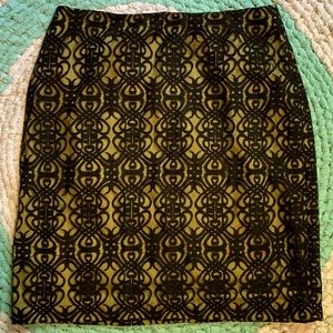 Lace Chartreuse Pencil Skirt Coldwater Creek 14